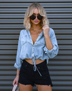 denim crops tops
