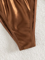 metallic brown bikini
