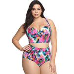 colorful plus size bikini two piece swimsuit womens curvy swimwear