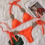 Orange sexy bikini womens swimsuits 