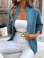 light blue zip up cardigan sweater 