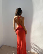 orange swimsuit cover up maxi dress