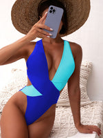 Blue one piece swimsuit bikini womens swimsuits cute sexy womens swimwear clothes