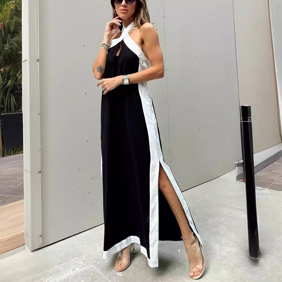 black linen maxi dress
