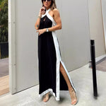 black linen maxi dress