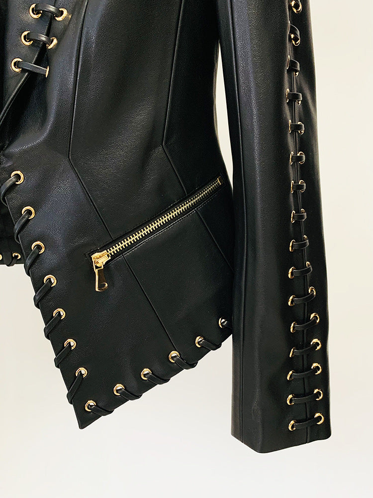 black womens leather jackets coats tops