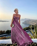 purple metallic summer dress 