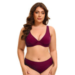 bugundy red plus size womens swimsuits curvy bikinis two pieces
