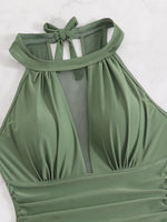 army green curvy plus size swimsuit one piece dress womens swimwear