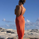 maxi dress swimsuit coverup orange