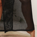 black plus size curvy long beach coverup dress womens swimwear 