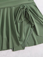 green curvy plus size swimsuit one piece dress womens swimwear