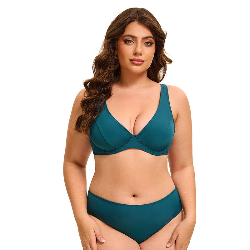 green plus size womens swimsuits curvy bikinis two pieces