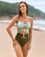 green Sexy One Piece Swimsuit Bikini Cute Swimwear Womens Clothes