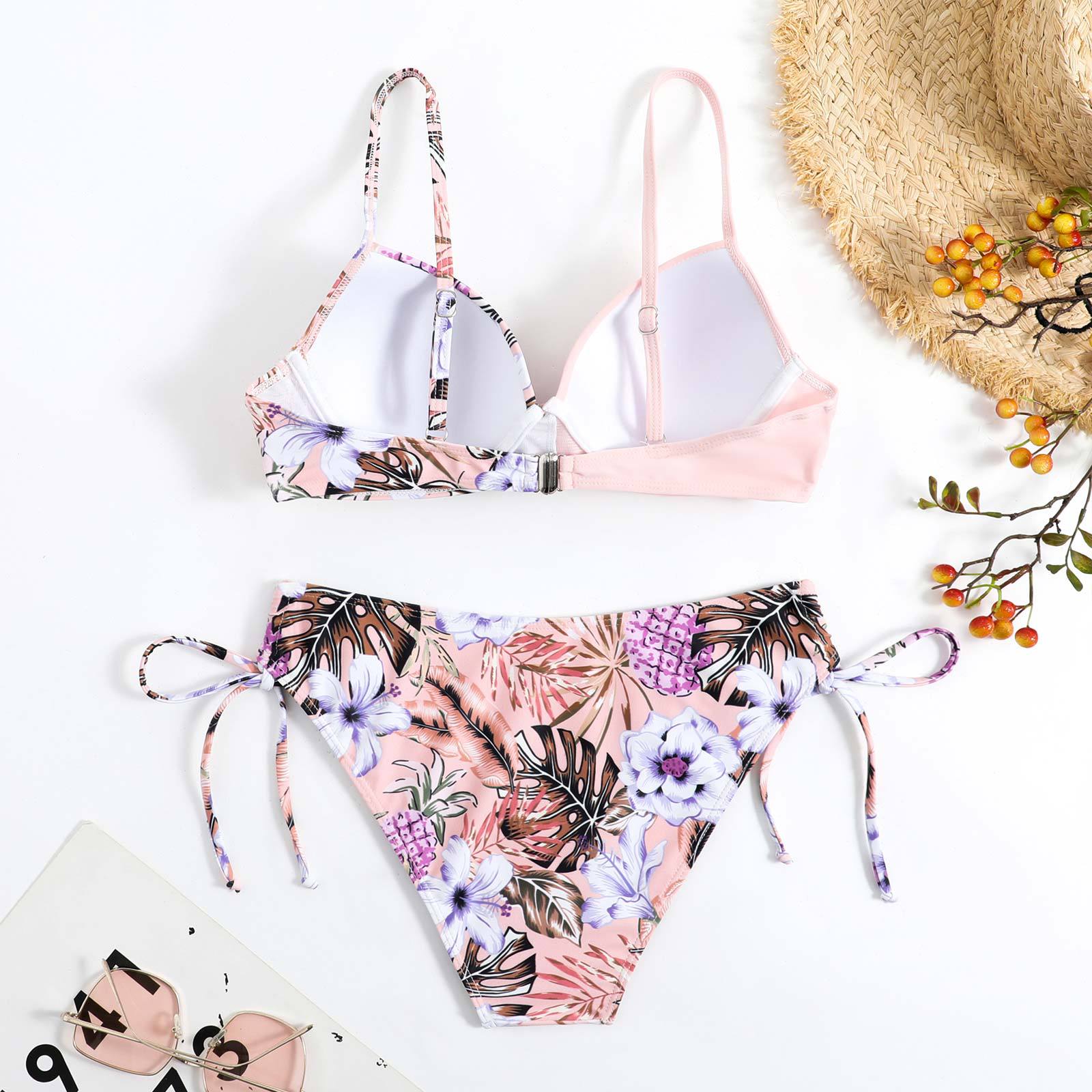 pink tropical bikini bikinis sexy cute womens