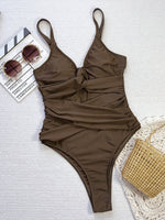 brown womens swimwear one piece swimsuit