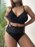 Black plus size bikini womens swimsuits