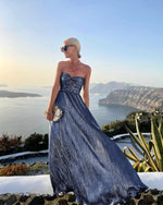 blue metallic maxi dress summer dresses