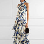 blue and white sundress