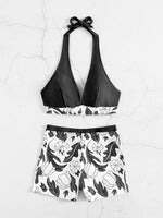 black and white swimsuits short set bikini  bikinis 