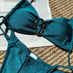 blue green bikini sexy halter swimsuit womens swimwear