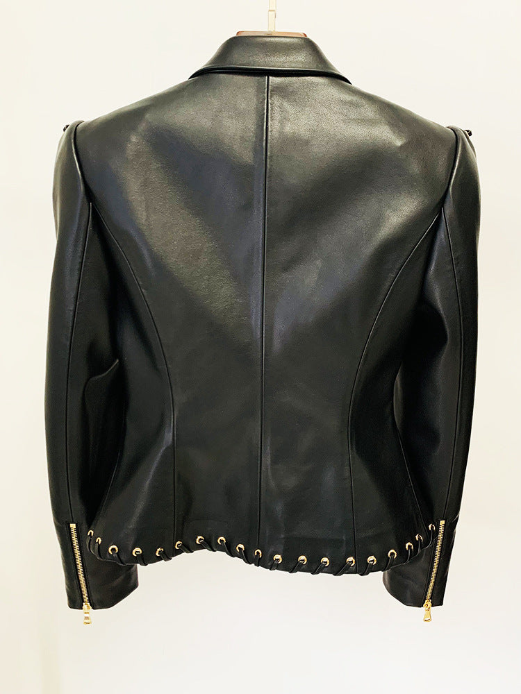 black leather womens jacket faux leather 
