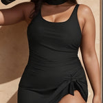 black one piece plus size swimsuit