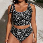 black floral plus size bikini womens curvy swimwear 
