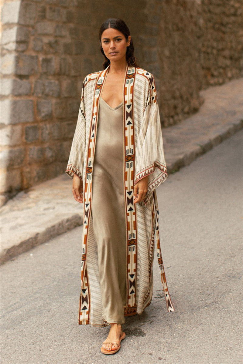 neutral white long kimono cardigan indie festival style looks