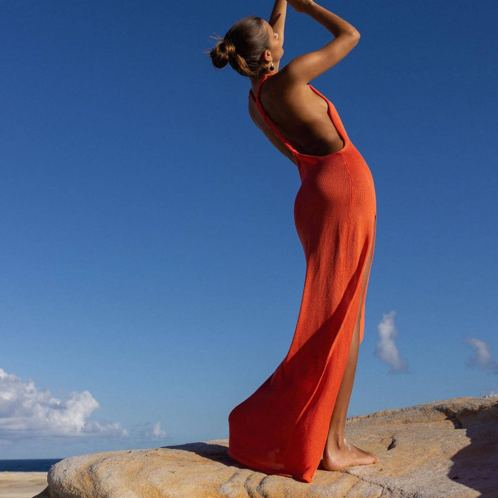 orange swimsuit bikini cover up coverups maxi dress