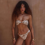 animal print strapless bandeau bikini womens swimwear swimsuits