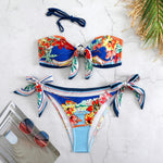 printed tube top bikini womens swimsuits