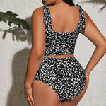 black floral plus size swimsuit bikini 