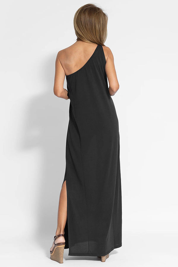 black one shoulder dress maxi dresses