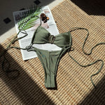 green bikini sexy halter swimsuit womens swimwear