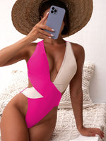 Pink One Piece Sexy Swimsuit 