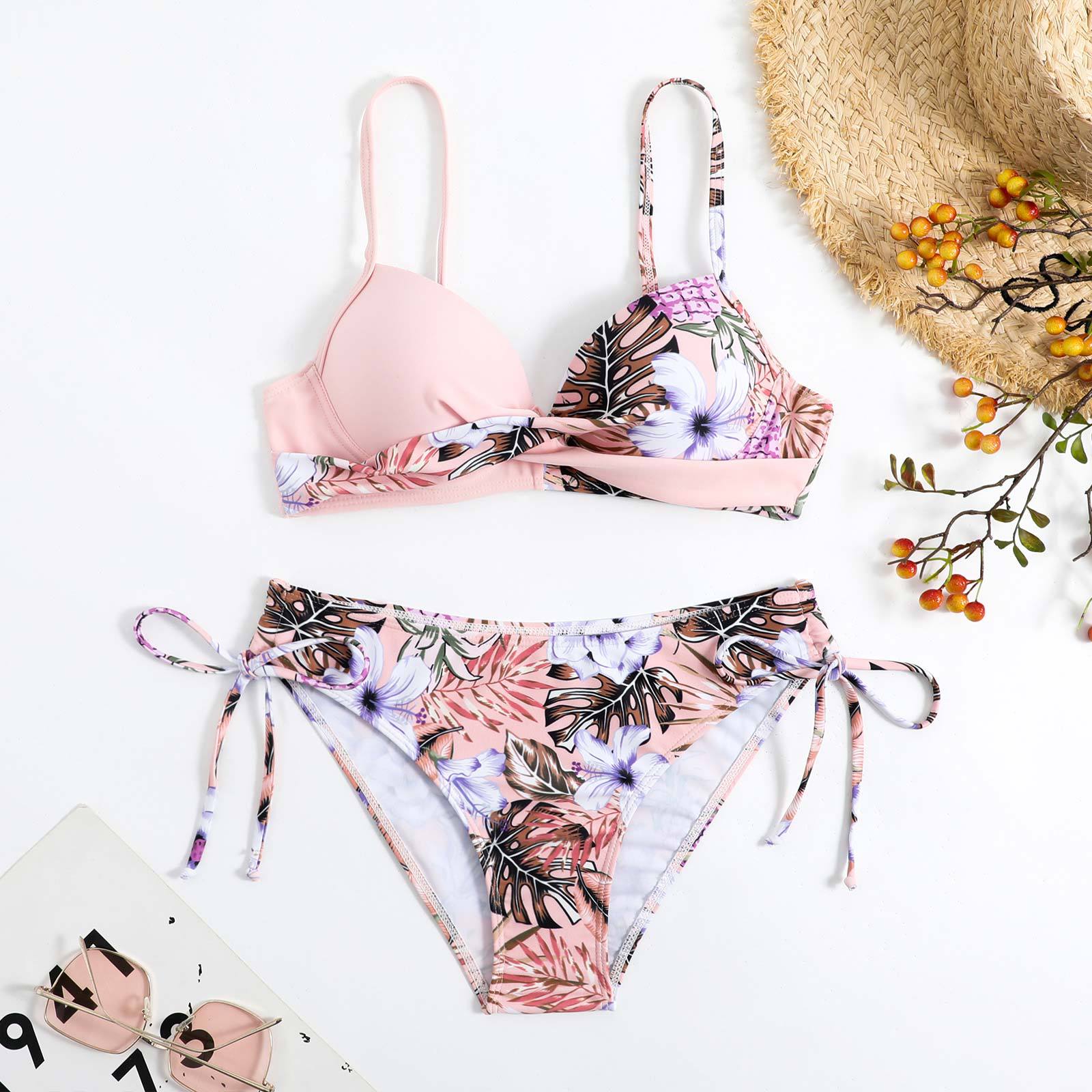 pink floral bikini
