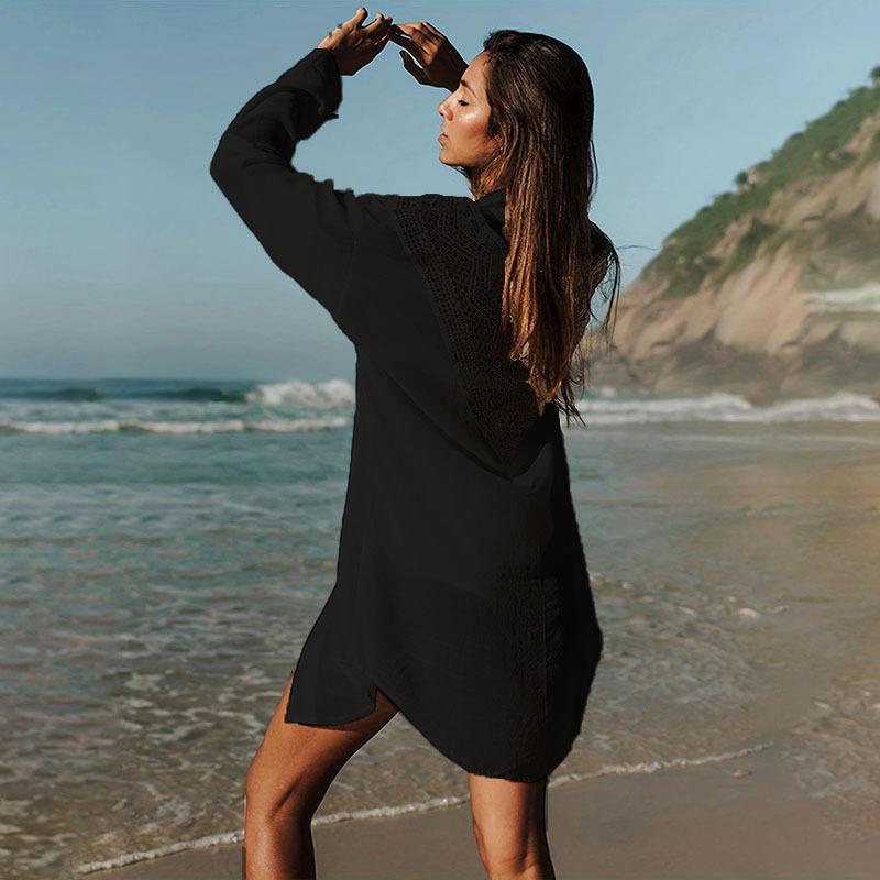 black beach coverup oversized top 
