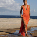 orange maxi dress swimsuit coverup 