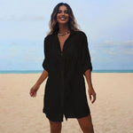 black boho beach cover up swimsuits