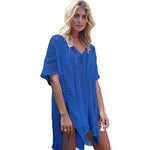 blue beach cover up western boho swimwear cover ups