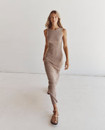 summer spring maxi dress neutral khaki colors