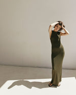 green summer spring dress maxi