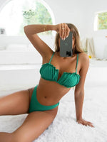green bikini cute ruffle bikinis swimwear