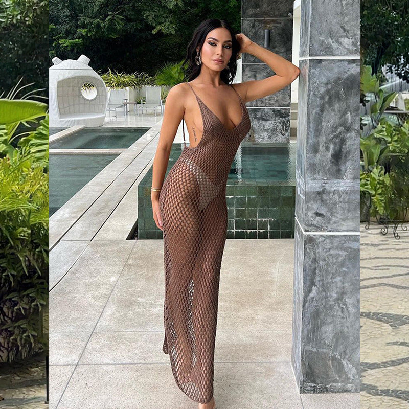 brown neutral dress cover up swimsuits